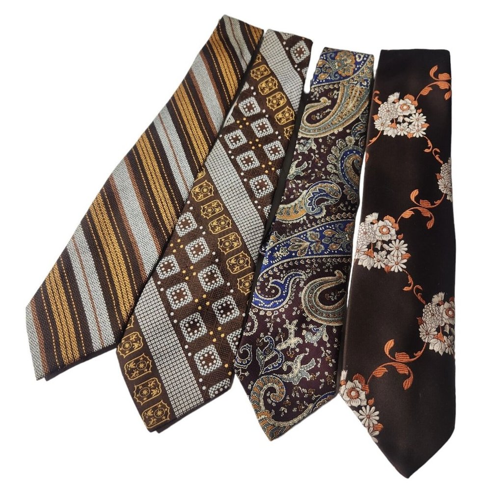 Vintage Neckties Assorted Lot Floral Striped 70's